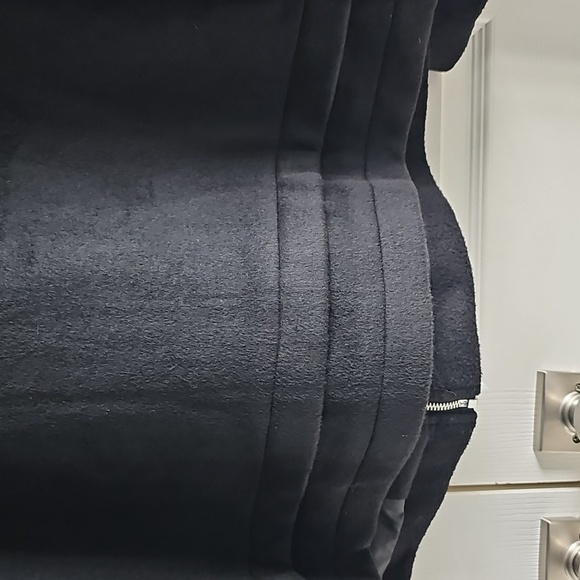 New Bernardo Wool Zippered  Flap Patch Pockets Mid Length Collared Black Coat XL - Picture 11 of 16